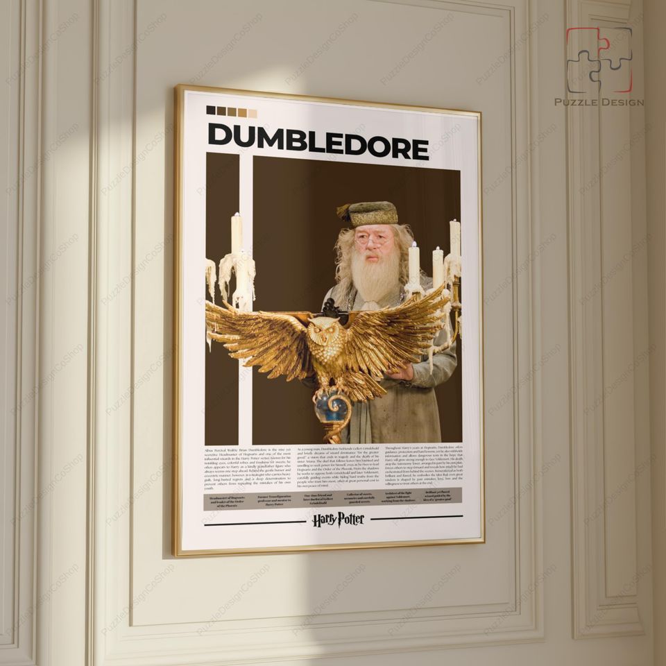 Dumbledore Poster Harry Potter Michael Gambon Vertical Poster Character Wall Art