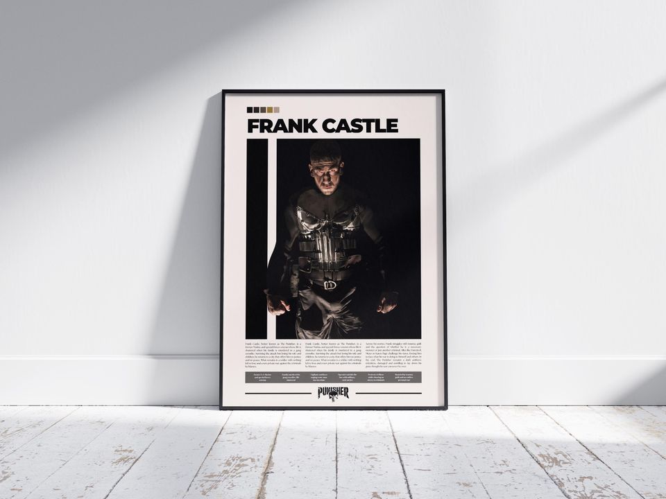 Frank Castle Poster | The Punisher | Marvel Character Poster | Jon Bernthal