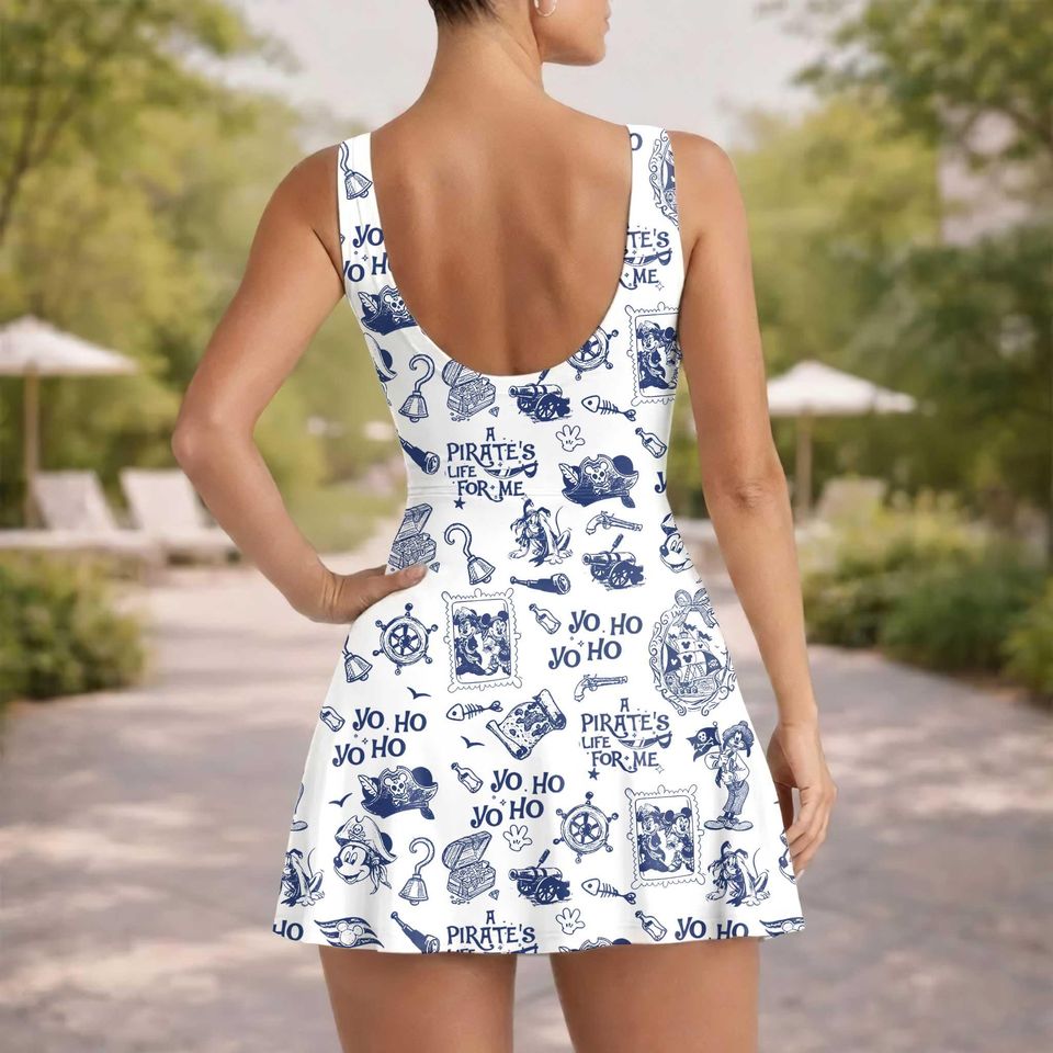 Mickey Minnie Pirate Cruise Tennis Dress Skirt