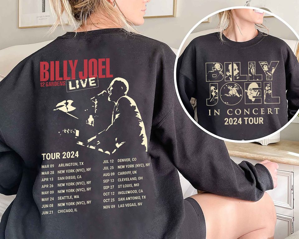 Billy Joel Music Tour 2024 Double Sided Sweatshirt