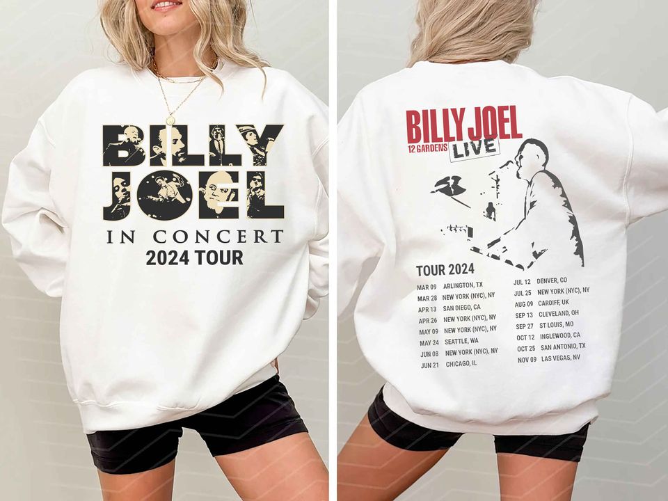 Billy Joel Music Tour 2024 Double Sided Sweatshirt