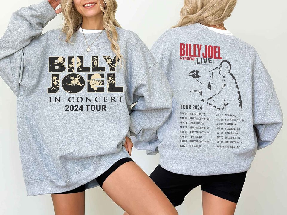 Billy Joel Music Tour 2024 Double Sided Sweatshirt