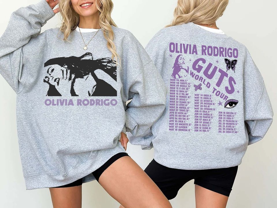 Olivia Rodrigo Guts Tour 2024 Double Sided Sweatshirt