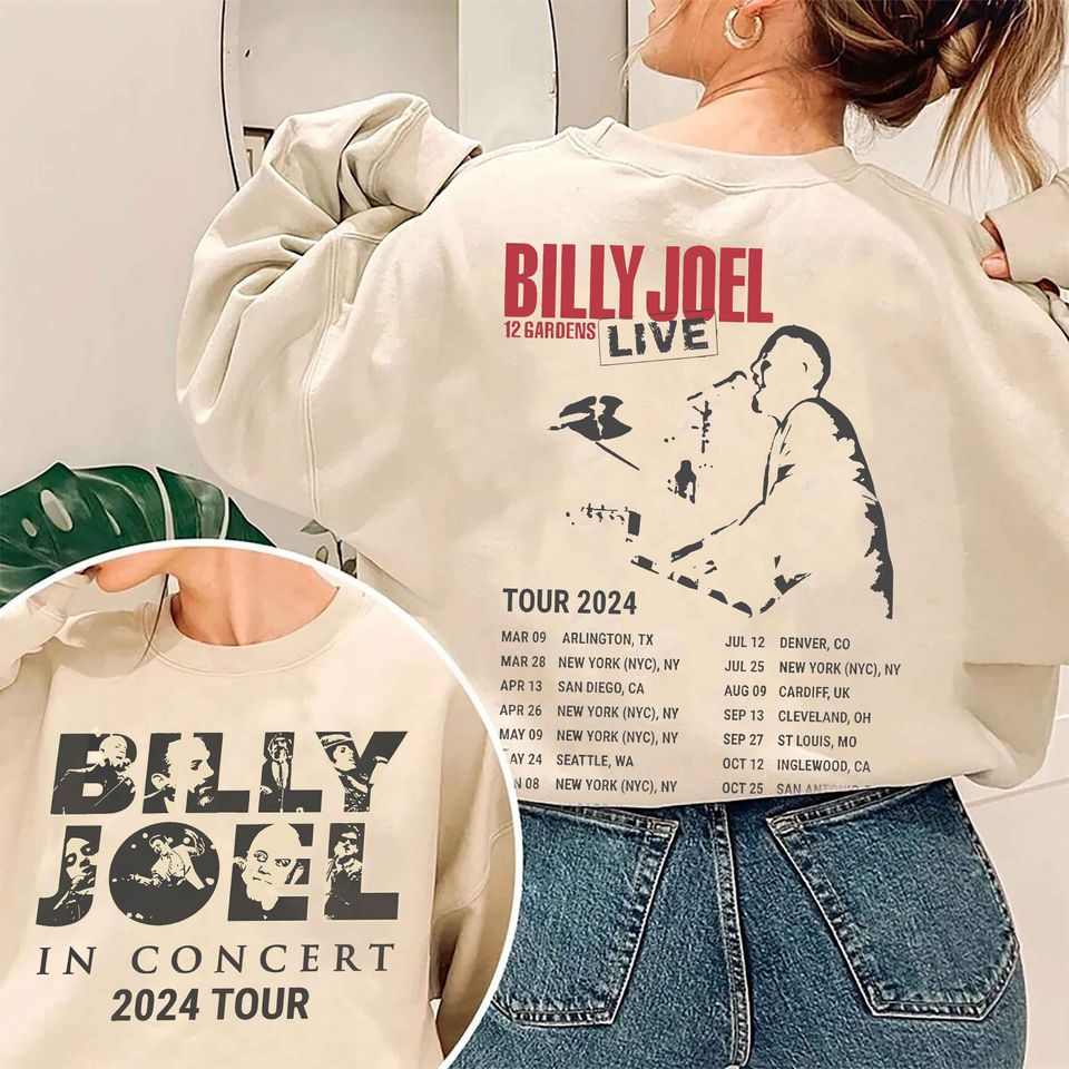 Billy Joel Music Tour 2024 Double Sided Sweatshirt