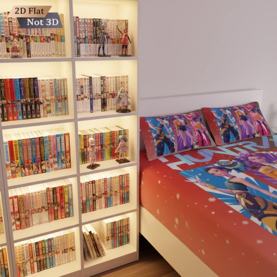 K-Pop Demon Hunters Bedding Set 3pc Anime Girl Group Decor for Home