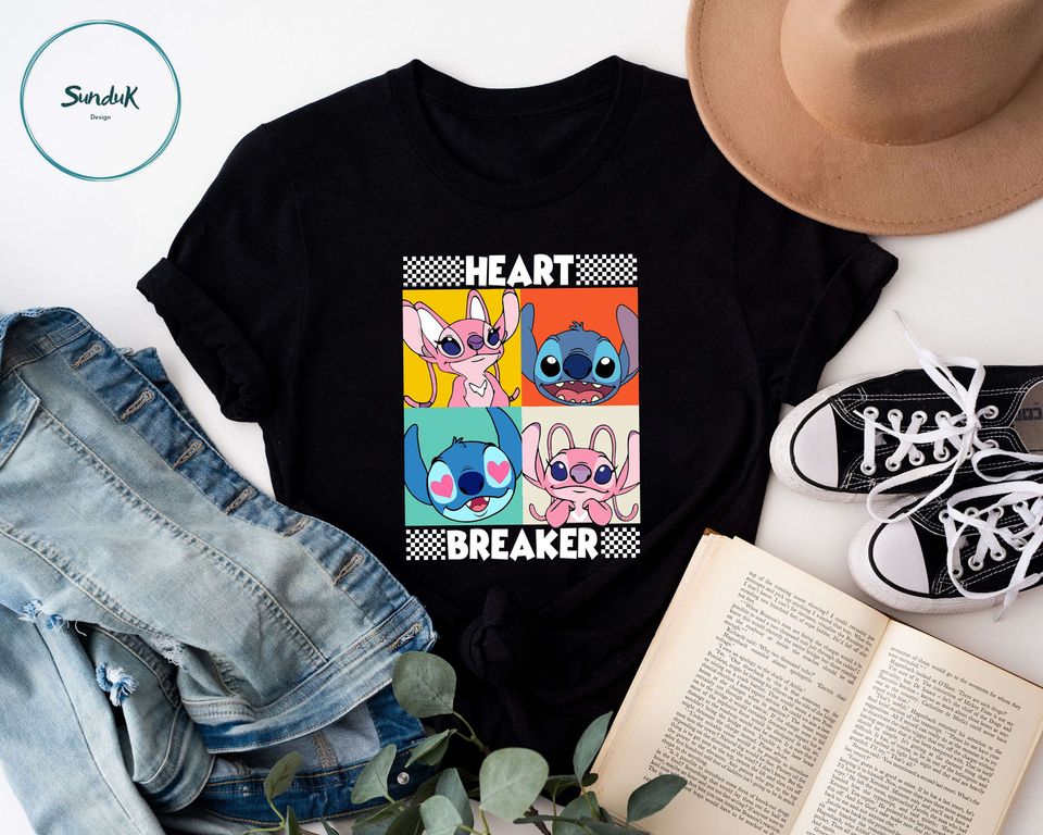 Disney Stitch And Angel Heart Breaker Sweatshirt, Stitch Love