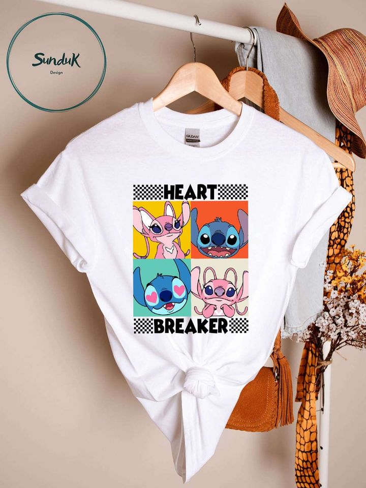 Disney Stitch And Angel Heart Breaker Sweatshirt, Stitch Love