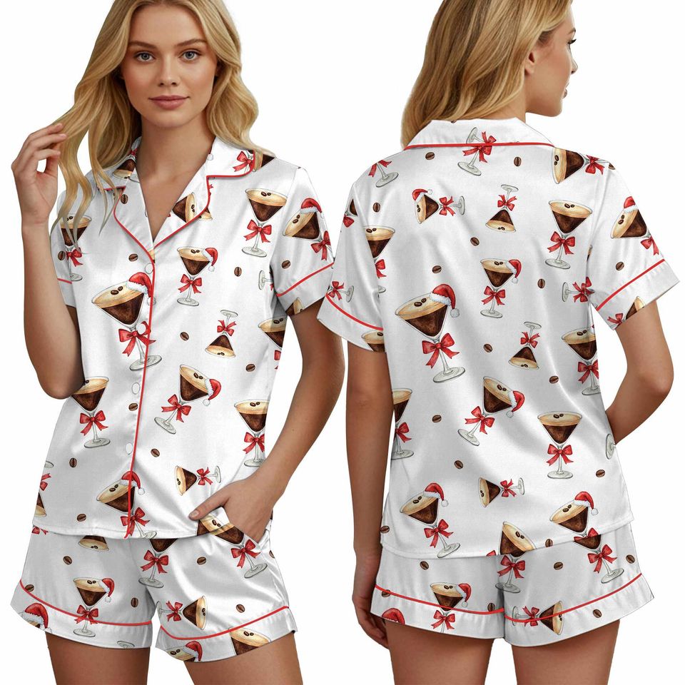 Espresso Martini Christmas Pajamas Set for Adults