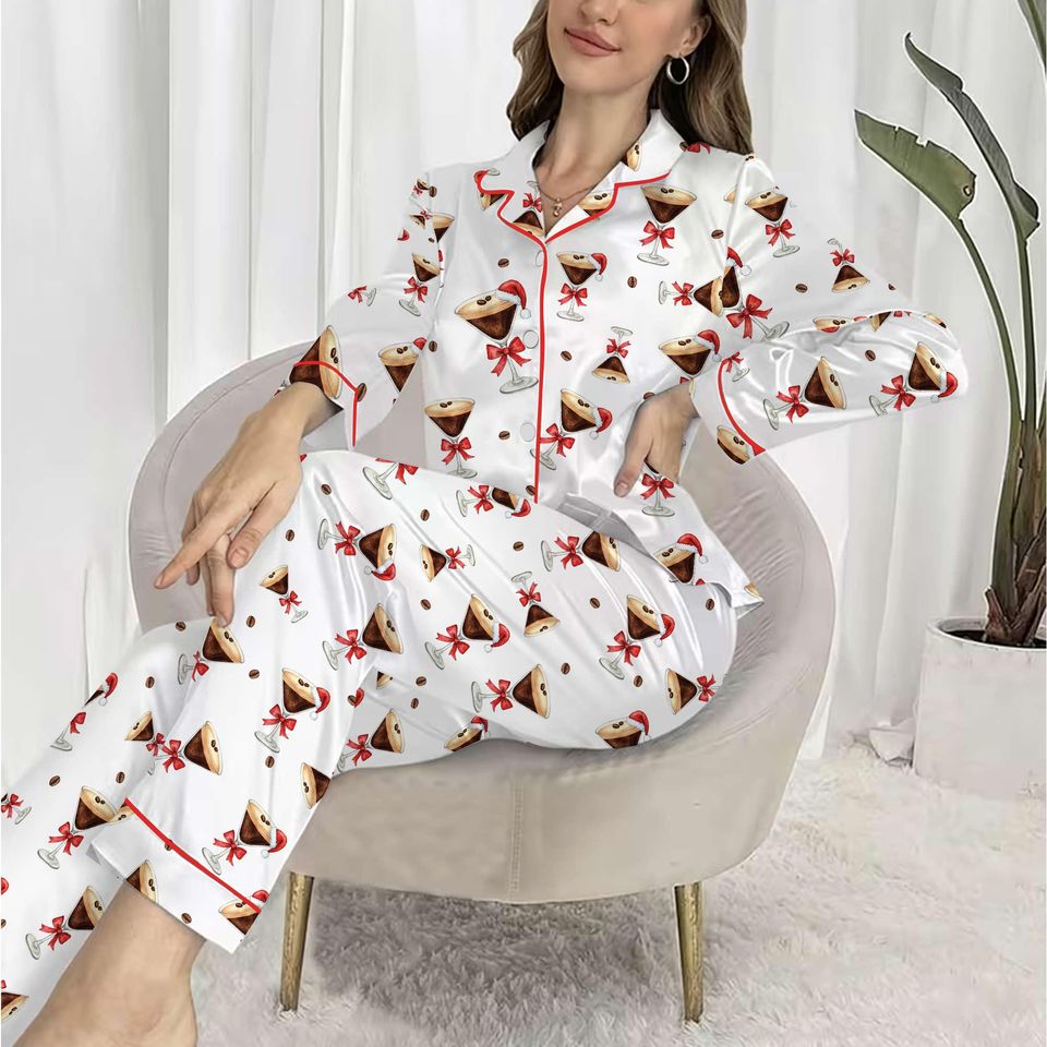 Espresso Martini Christmas Pajamas Set for Adults