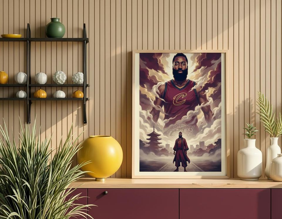 James Harden Cavaliers Retro Poster