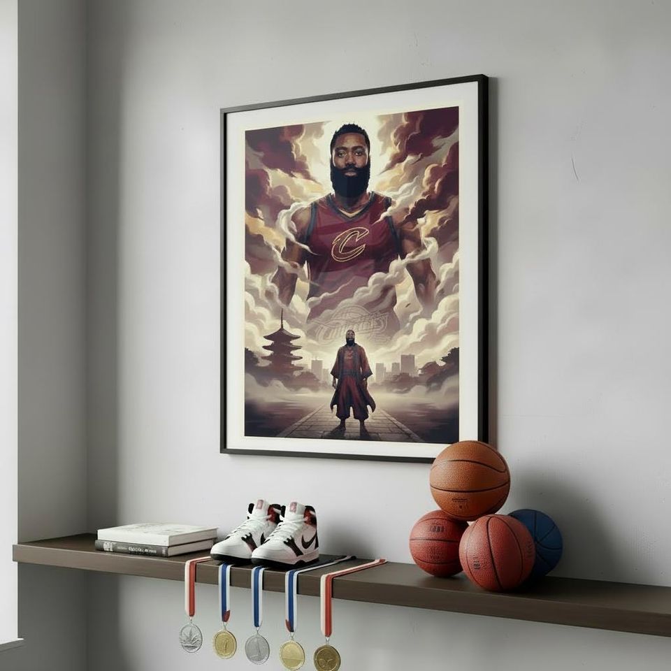James Harden Cavaliers Retro Poster