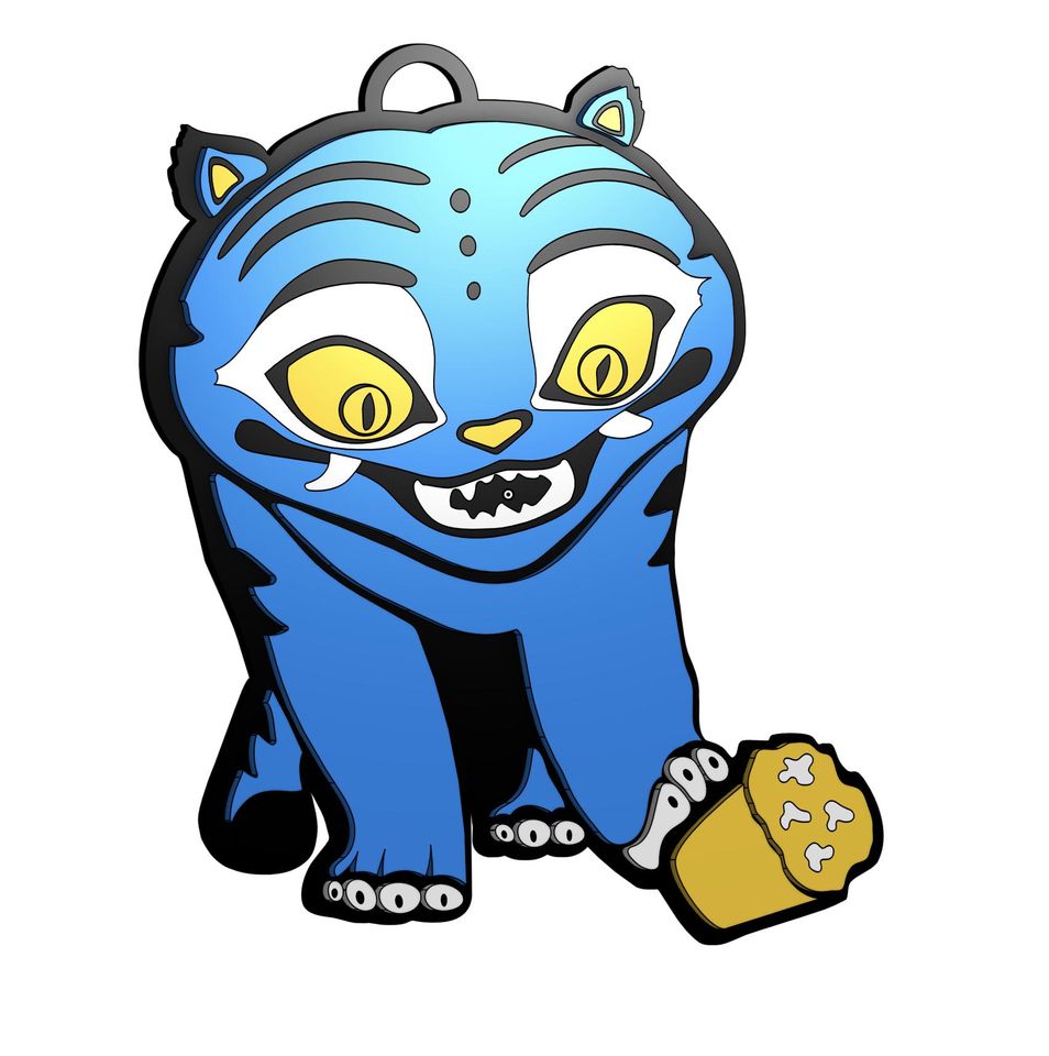 KPop Demon Hunters Derpy Tiger vs Plant Door Christmas Ornament