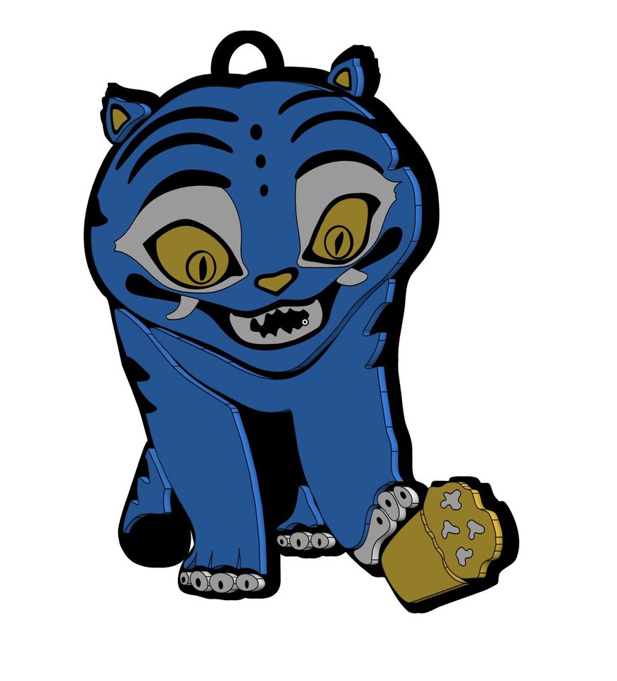 KPop Demon Hunters Derpy Tiger vs Plant Door Christmas Ornament