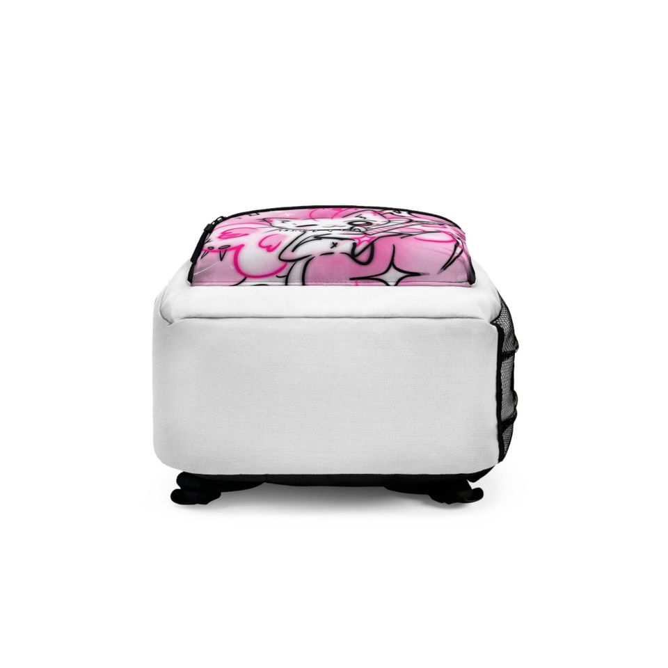 Kawaii Pink Graffiti Cat Backpack - Street Art School Bag