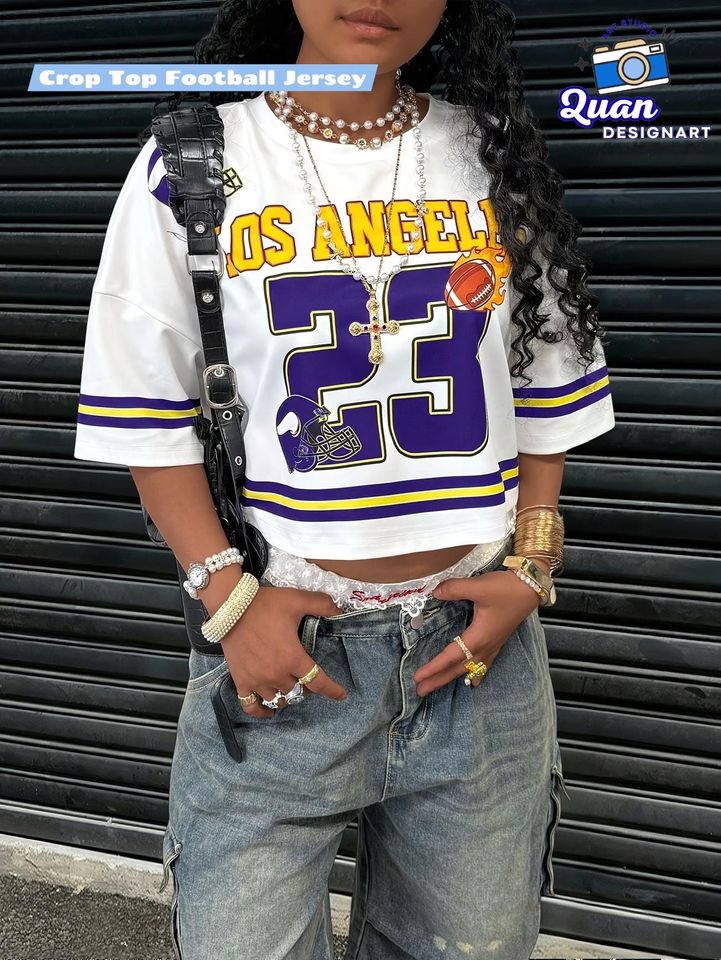 Womens Crop Top Baseball Jersey  Custom Name & Number, V-Neck Cropped Baseball Jersey