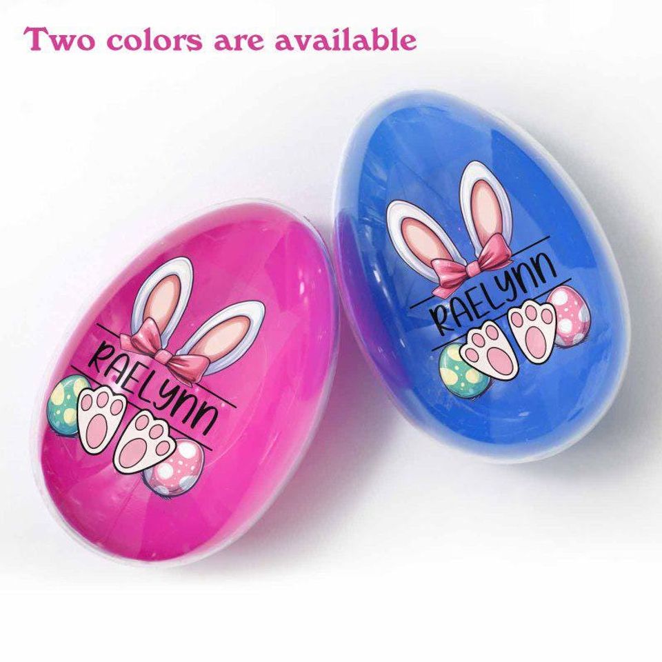 Personalized Easter Egg Container: Pink or Blue, Custom Name Surprise Egg