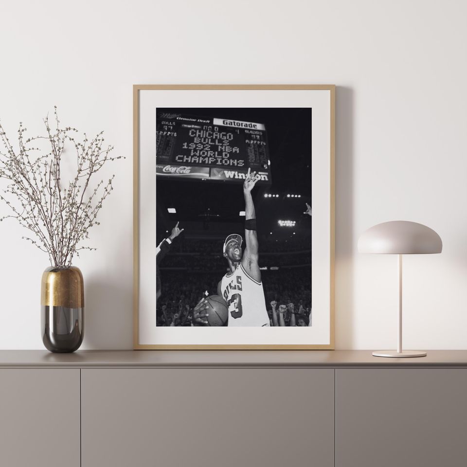 Michael Jordan Vintage NBA Poster Chicago Bulls 1992 Vertical Poster