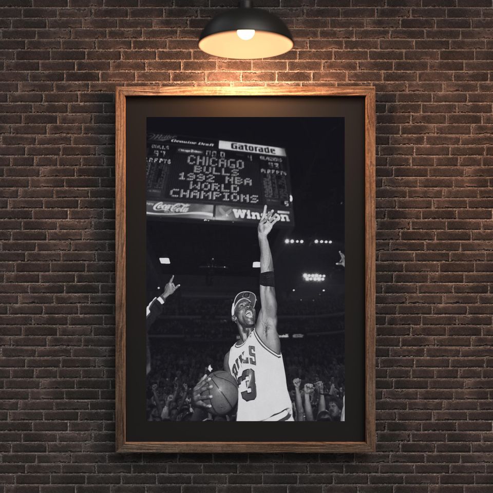 Michael Jordan Vintage NBA Poster Chicago Bulls 1992 Vertical Poster