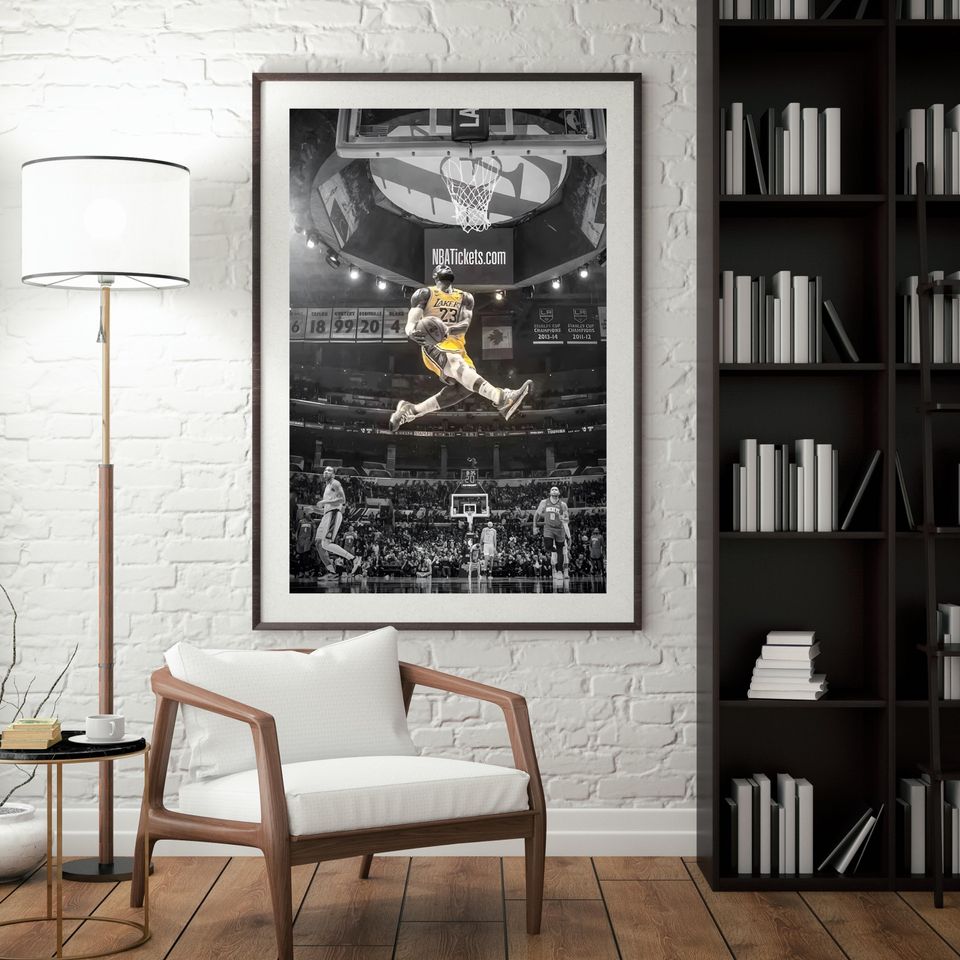 LeBron James Vintage NBA Poster, Motivational Sports Wall Art