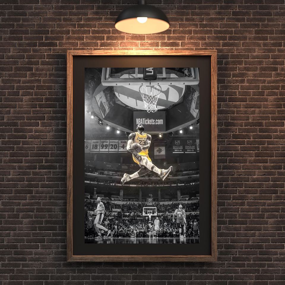 LeBron James Vintage NBA Poster, Motivational Sports Wall Art