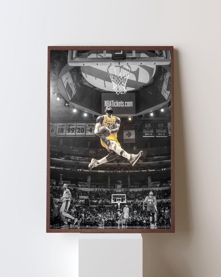 LeBron James Vintage NBA Poster, Motivational Sports Wall Art