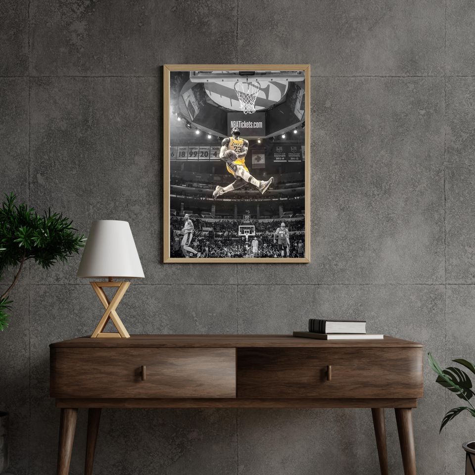 LeBron James Vintage NBA Poster, Motivational Sports Wall Art