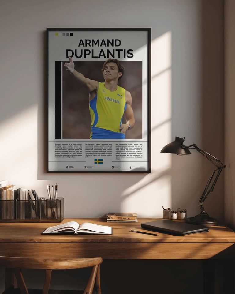 Armand Duplantis Poster, Duplantis Print, Olympic Champion Wall Art, Mondo Poster, Pole Vault Wall Art, Gift For Sports Fans, Athlete Gift