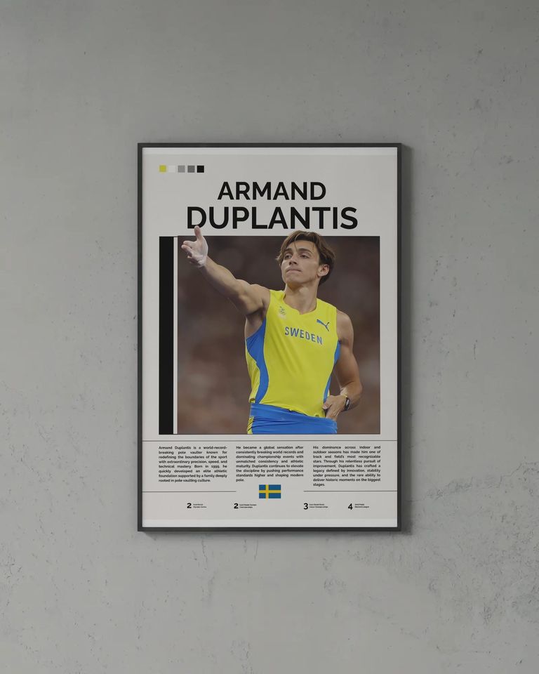 Armand Duplantis Poster, Duplantis Print, Olympic Champion Wall Art, Mondo Poster, Pole Vault Wall Art, Gift For Sports Fans, Athlete Gift