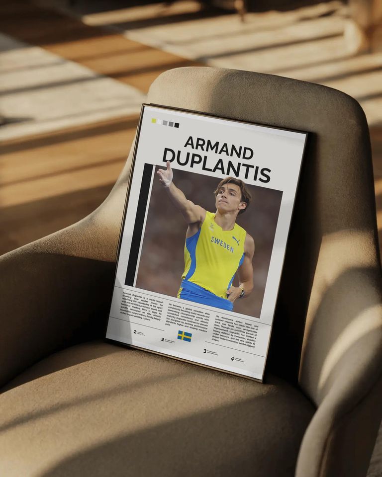 Armand Duplantis Poster, Duplantis Print, Olympic Champion Wall Art, Mondo Poster, Pole Vault Wall Art, Gift For Sports Fans, Athlete Gift