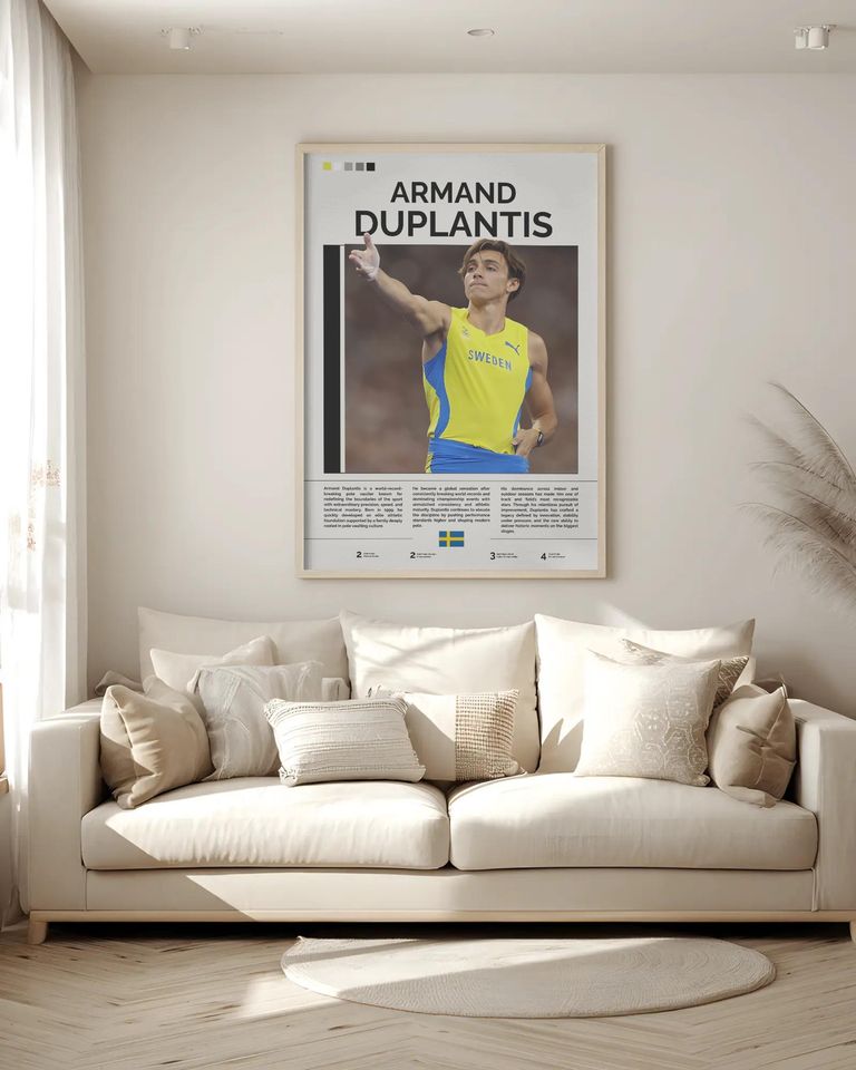 Armand Duplantis Poster, Duplantis Print, Olympic Champion Wall Art, Mondo Poster, Pole Vault Wall Art, Gift For Sports Fans, Athlete Gift