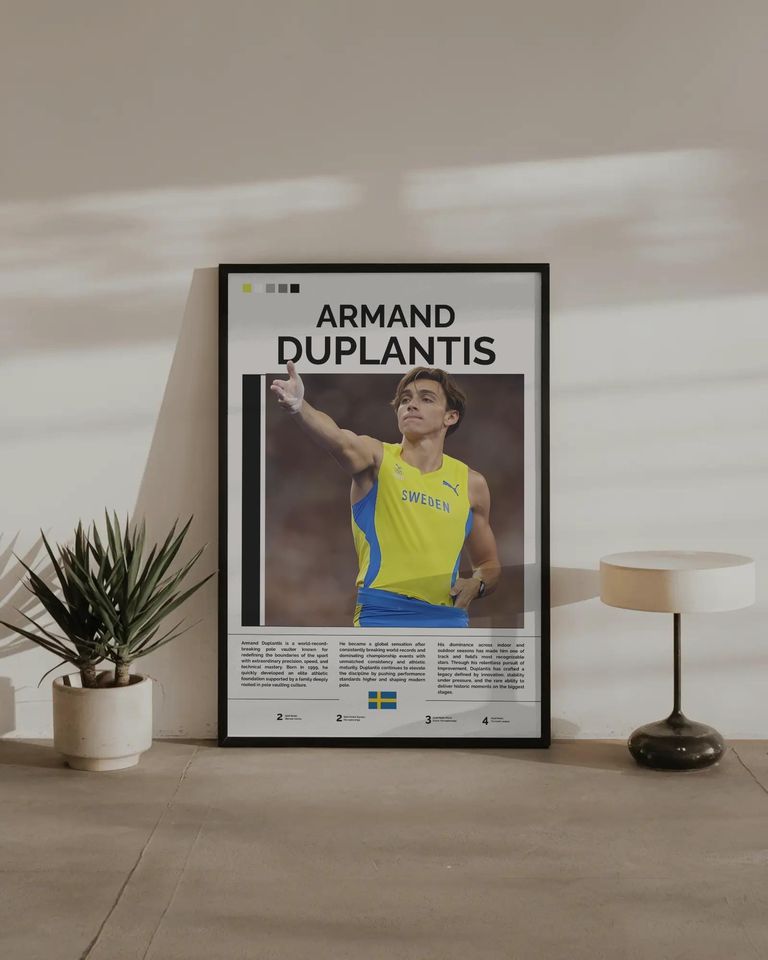 Armand Duplantis Poster, Duplantis Print, Olympic Champion Wall Art, Mondo Poster, Pole Vault Wall Art, Gift For Sports Fans, Athlete Gift