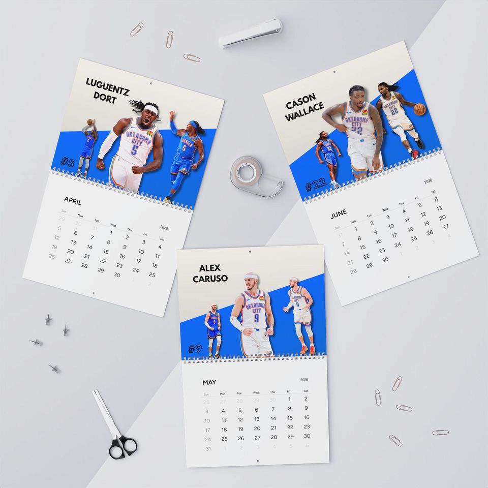 Oklahoma City Thunder 2026 Wall Calendar | Monthly Sports Calendar
