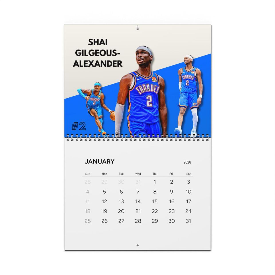 Oklahoma City Thunder 2026 Wall Calendar | Monthly Sports Calendar