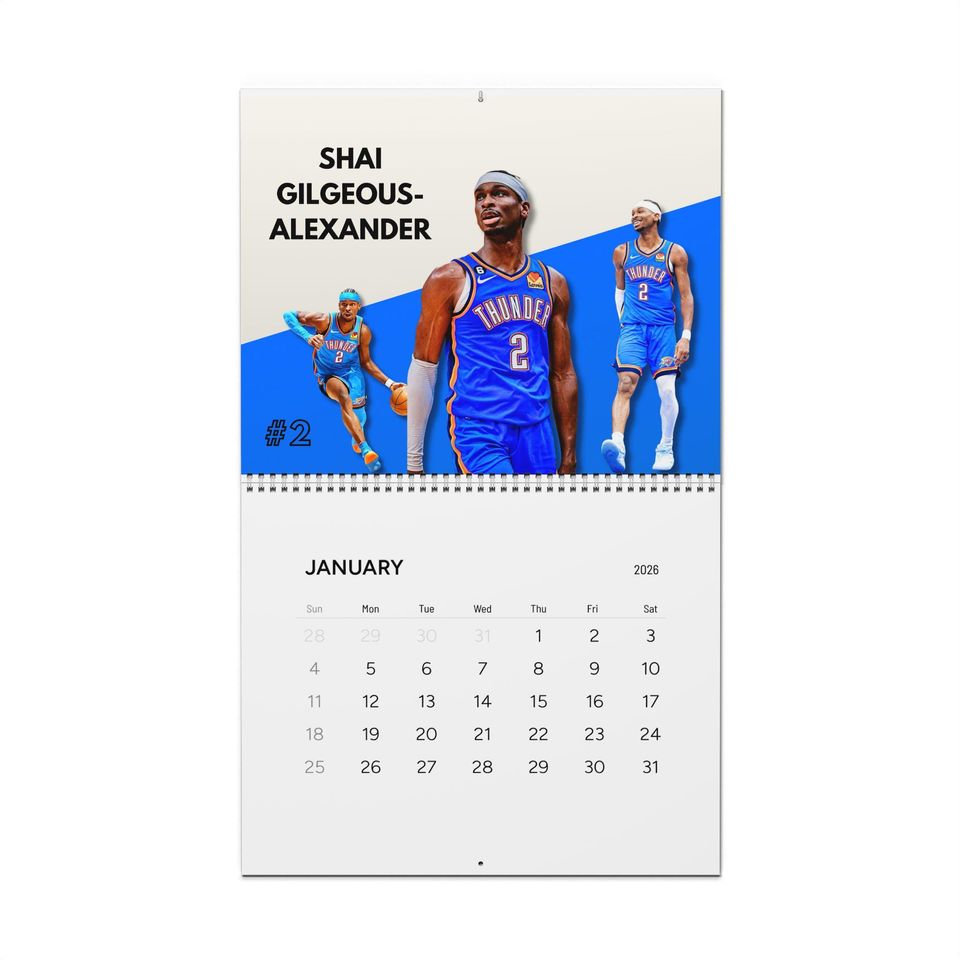 Oklahoma City Thunder 2026 Wall Calendar | Monthly Sports Calendar