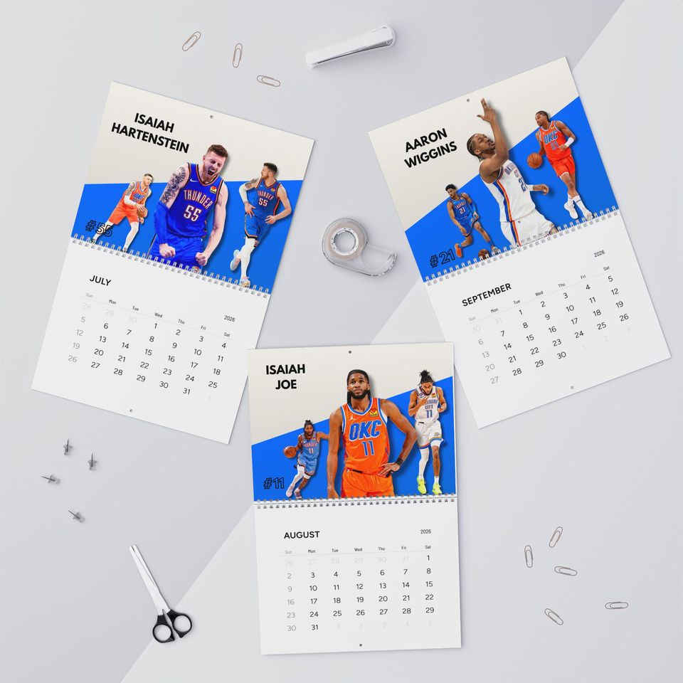 Oklahoma City Thunder 2026 Wall Calendar | Monthly Sports Calendar