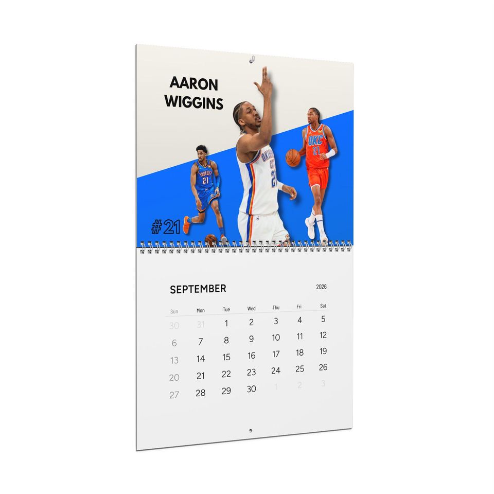 Oklahoma City Thunder 2026 Wall Calendar | Monthly Sports Calendar