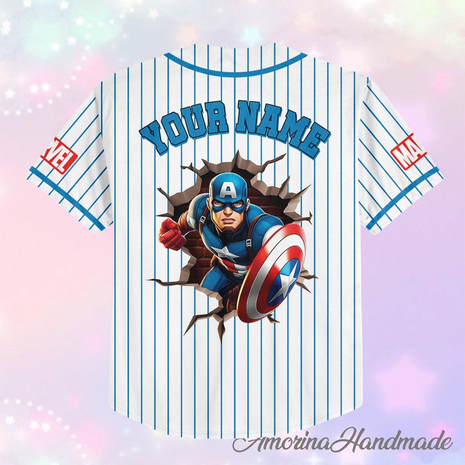 Custom Captain America Baseball Jersey for Team Matching Outfit