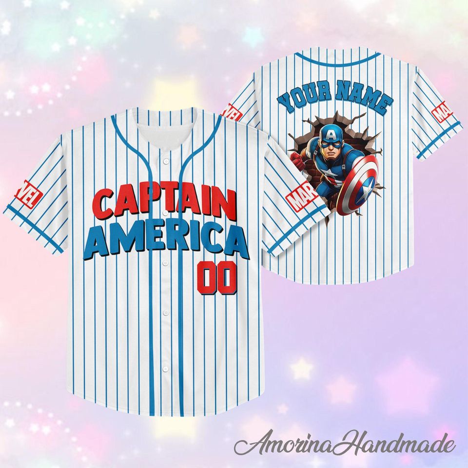 Custom Captain America Baseball Jersey for Team Matching Outfit