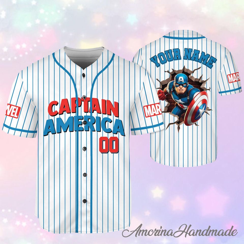 Custom Captain America Baseball Jersey for Team Matching Outfit