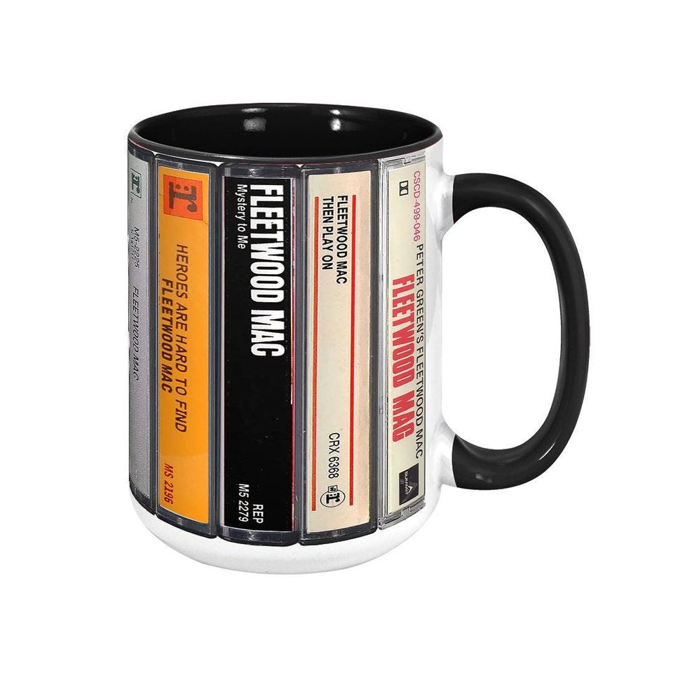 Fleetwood Mac Albums Cassette Collection Retro Accent Mug
