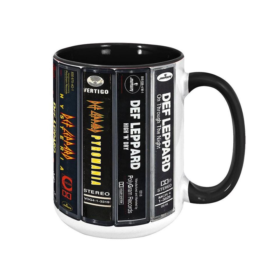 Def Leppard Albums Cassette Retro Collection Accent Mug