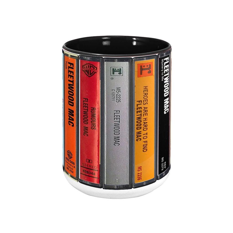 Fleetwood Mac Albums Cassette Collection Retro Accent Mug