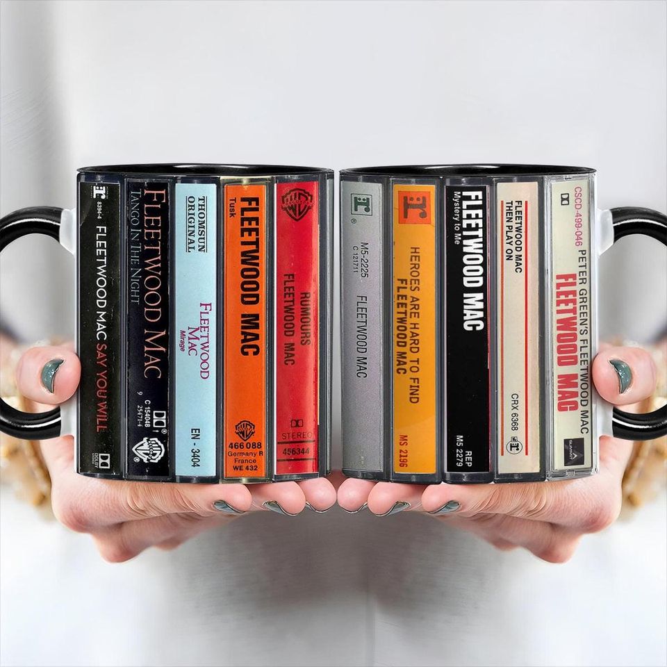 Fleetwood Mac Albums Cassette Collection Retro Accent Mug