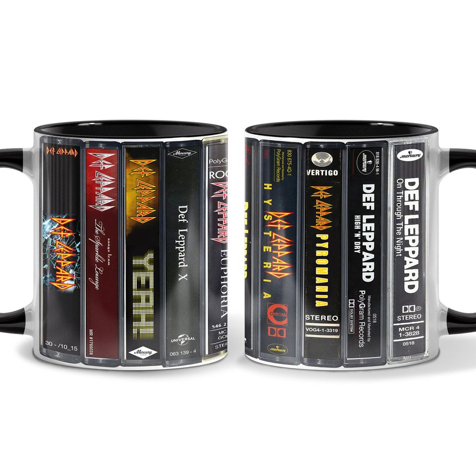 Def Leppard Albums Cassette Retro Collection Accent Mug
