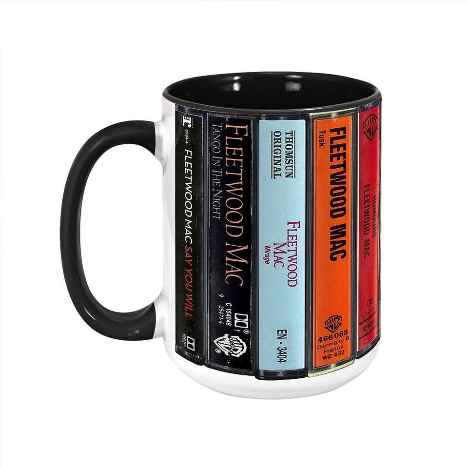 Fleetwood Mac Albums Cassette Collection Retro Accent Mug