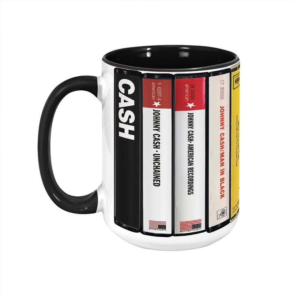 Johnny Cash Albums Cassette Retro Collection Accent Mug