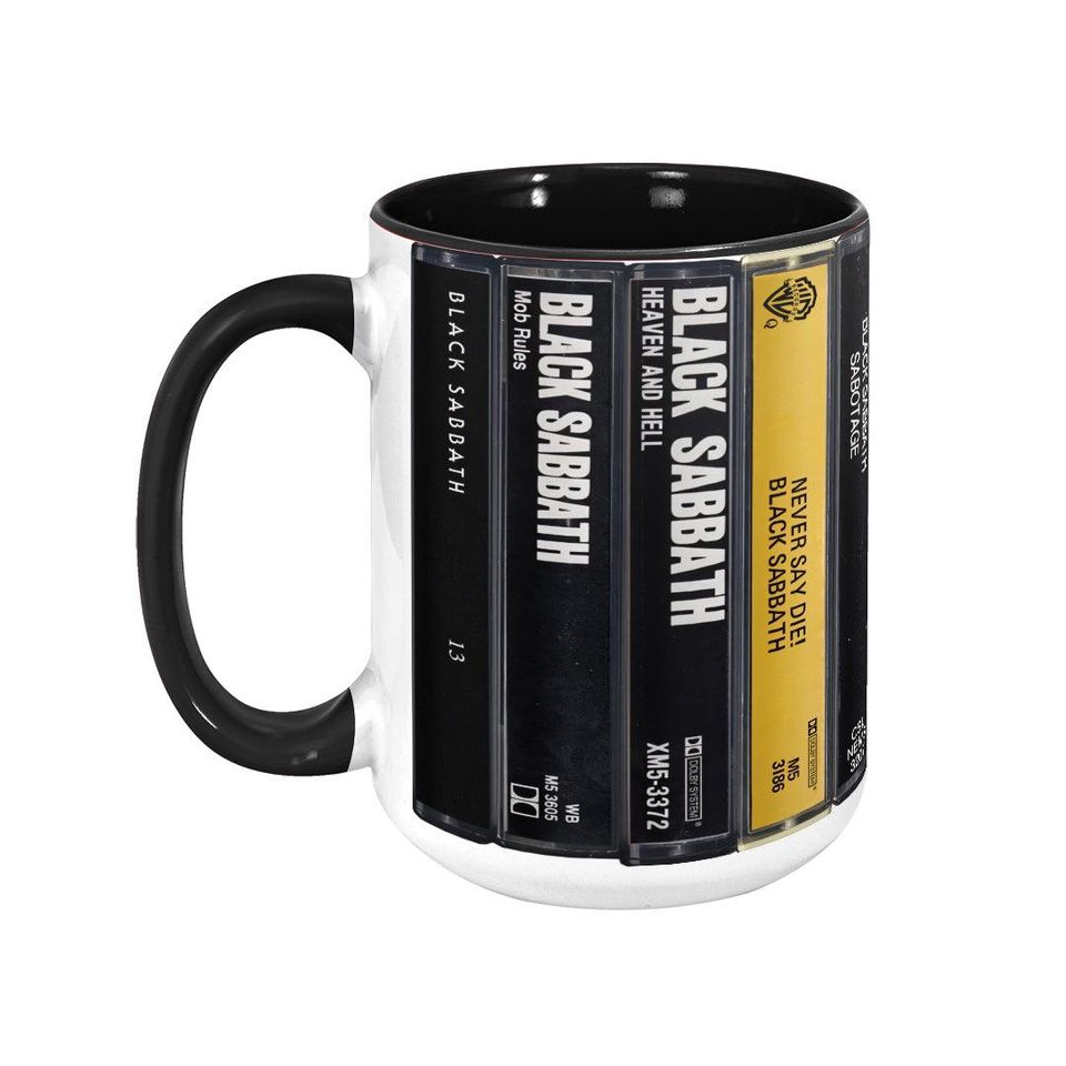 Black Sabbath Albums Retro Cassette Collection Accent Mug