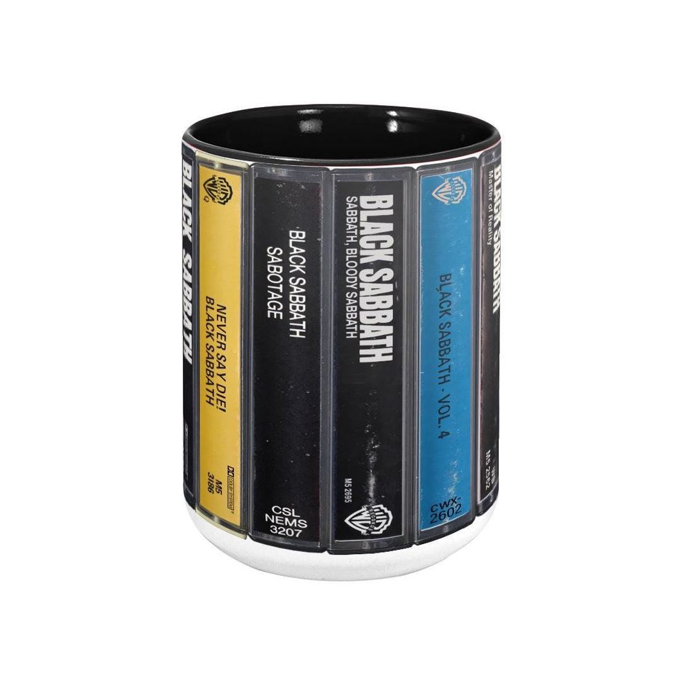 Black Sabbath Albums Retro Cassette Collection Accent Mug