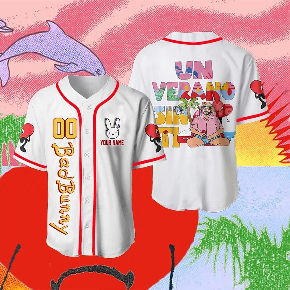 Bad Bunny Black Baseball Jersey, Un Verano Sin Ti, Music Fan Gift
