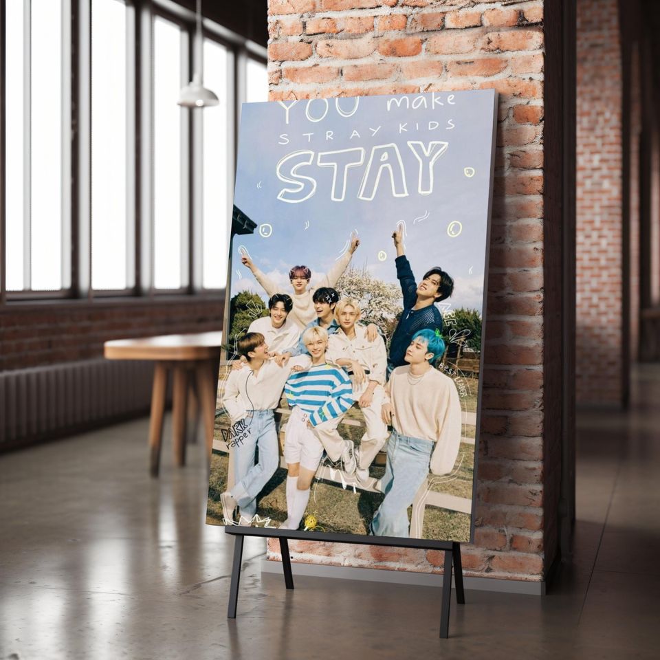 Stray Kids K-Pop Group Vertical Poster, Digital Print Wall Art, Music Fan Home Decor